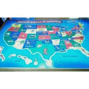 United States Map Puzzle Melissa and Doug USA 51 Pieces Complete 2x3'
